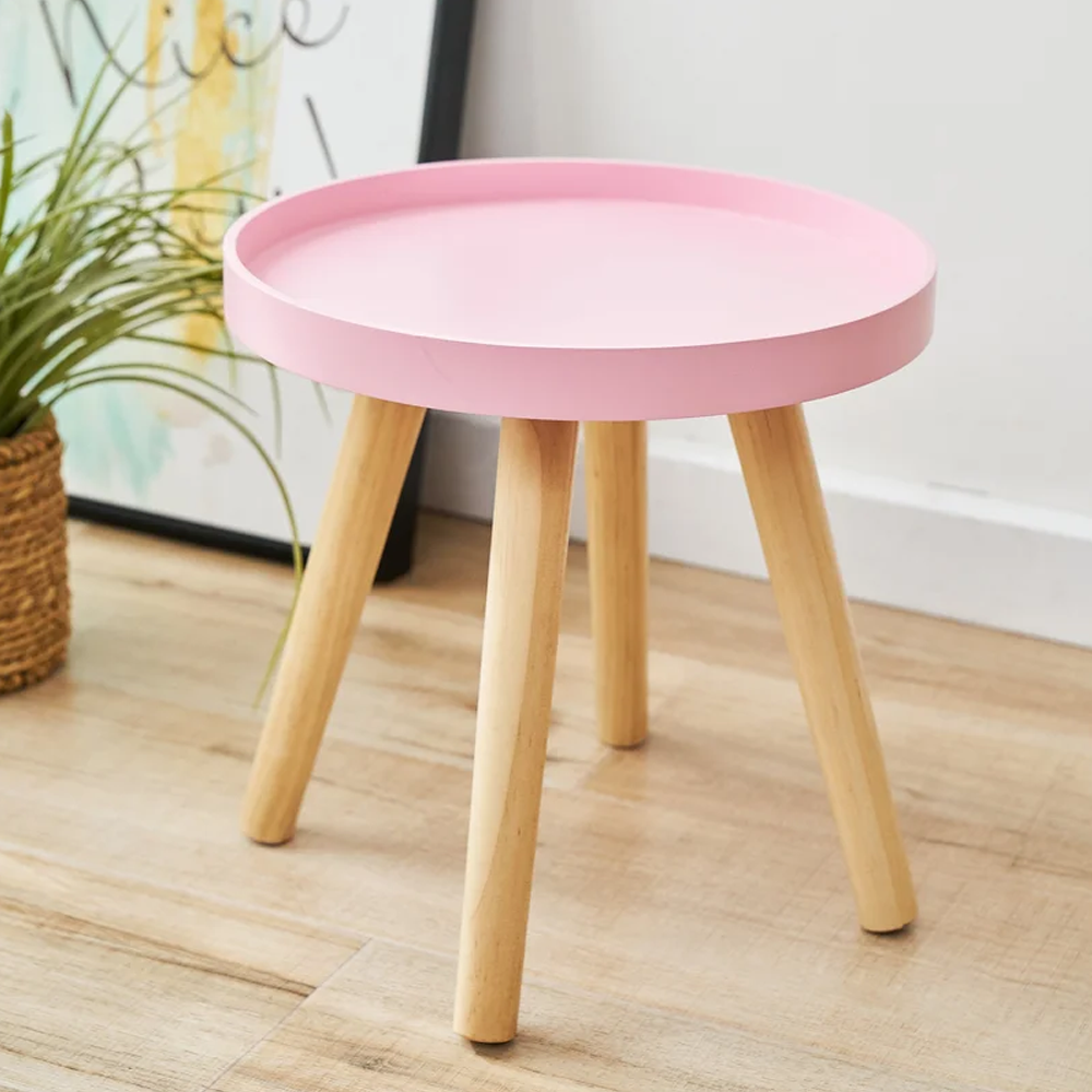 Mesa Auxiliar Delicate 30 Cm Just Home Collection Color Rosa
