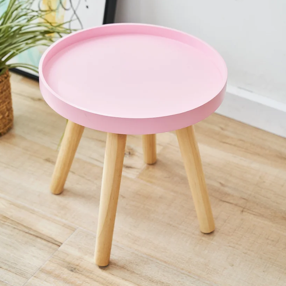Mesa Auxiliar Delicate 30 Cm Just Home Collection Color Rosa