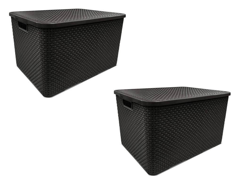 Pack 2 Cajas Organizadoras 7 Lt Símil Rattan Arqplast