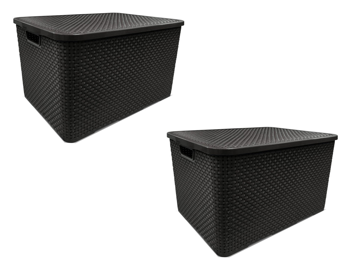 Pack 2 Cajas Organizadoras 7 Lt Símil Rattan Arqplast