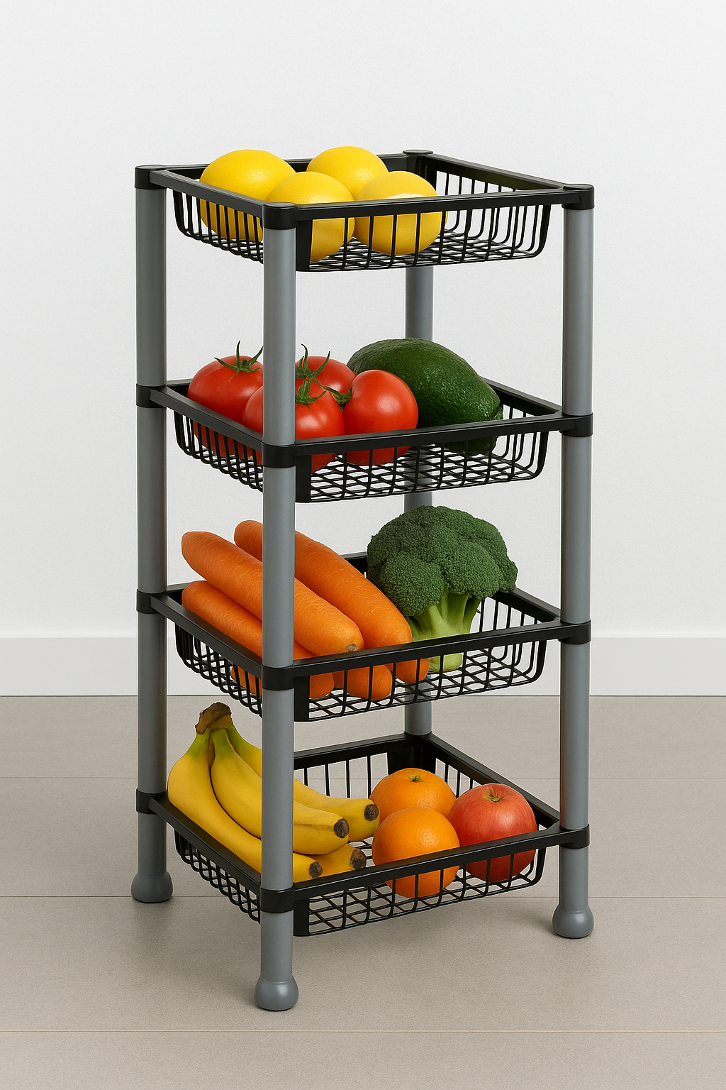 Organizador Con 4 Estantes Frutero Verduras Plasnew