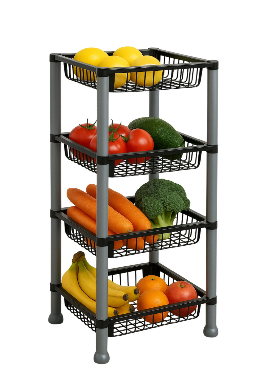 Organizador Con 4 Estantes Frutero Verduras Plasnew