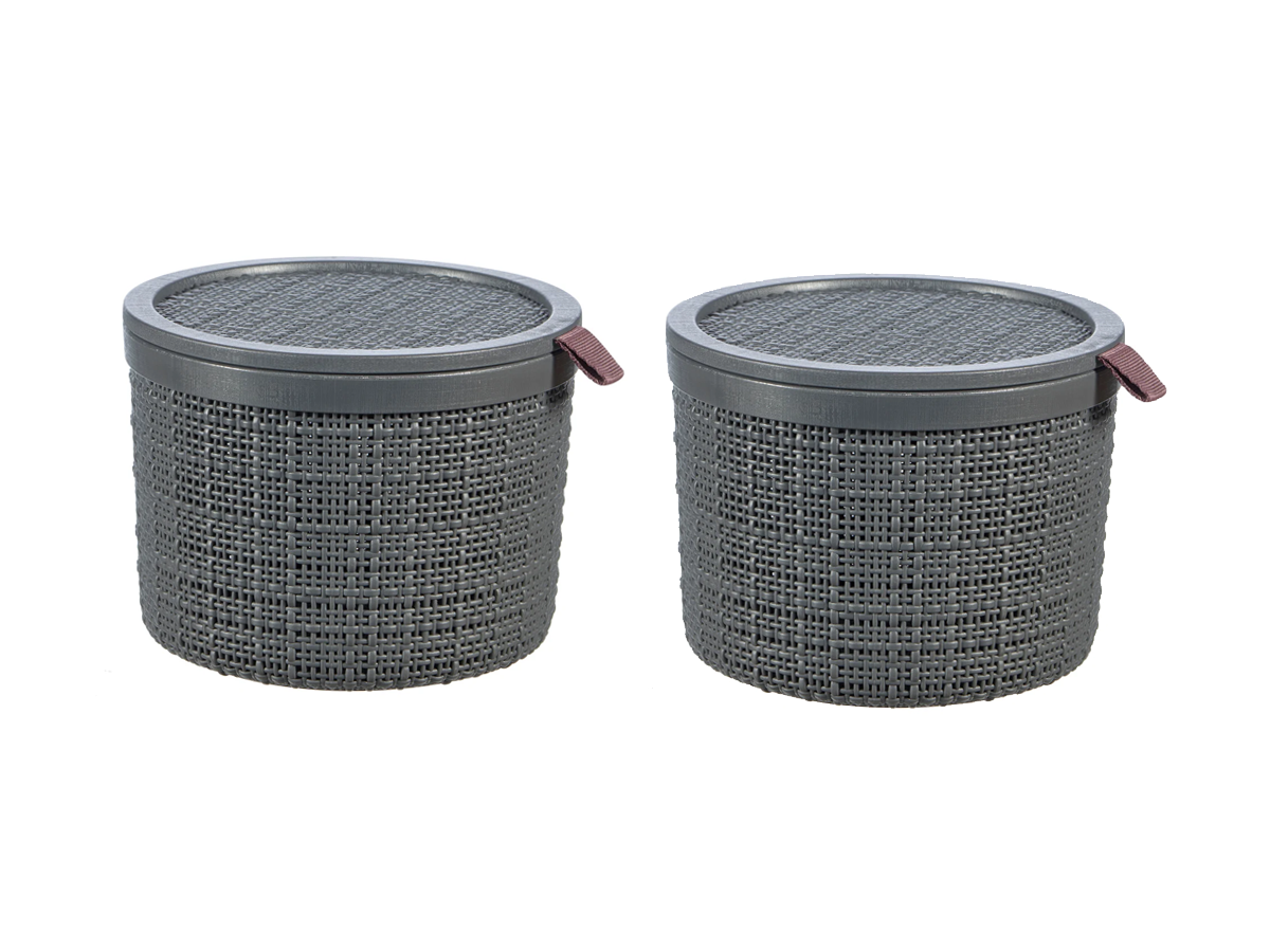 Pack 2 Cajas De Plástico Jute Con Tapa Chica 2 Lt
