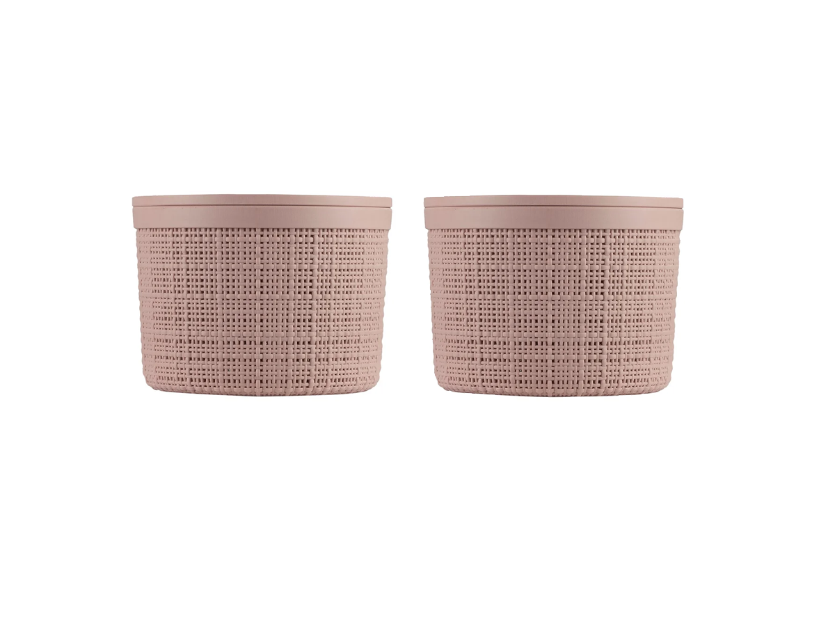 Pack 2 Cajas De Plástico Jute Con Tapa Chica 2 Lt