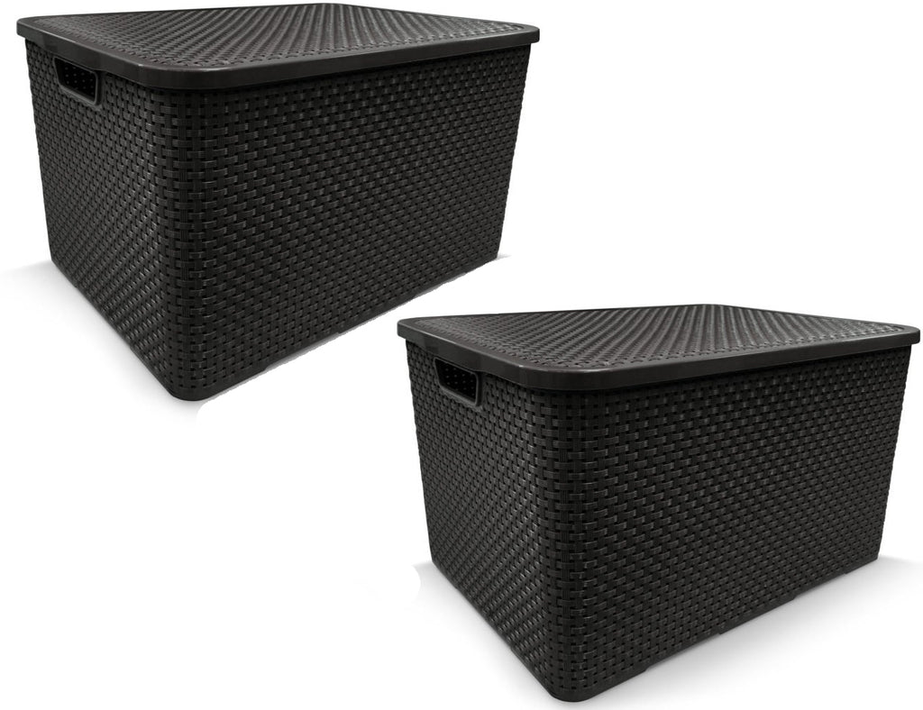Pack 2 Cajas Organizadoras 15 Lt Símil Rattan Arqplast