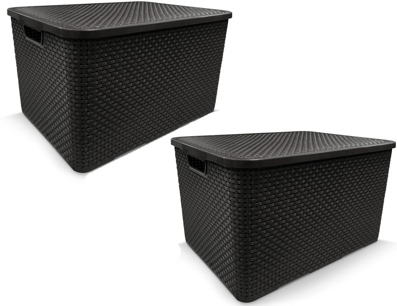 Pack 2 Cajas Organizadoras 15 Lt Símil Rattan Arqplast