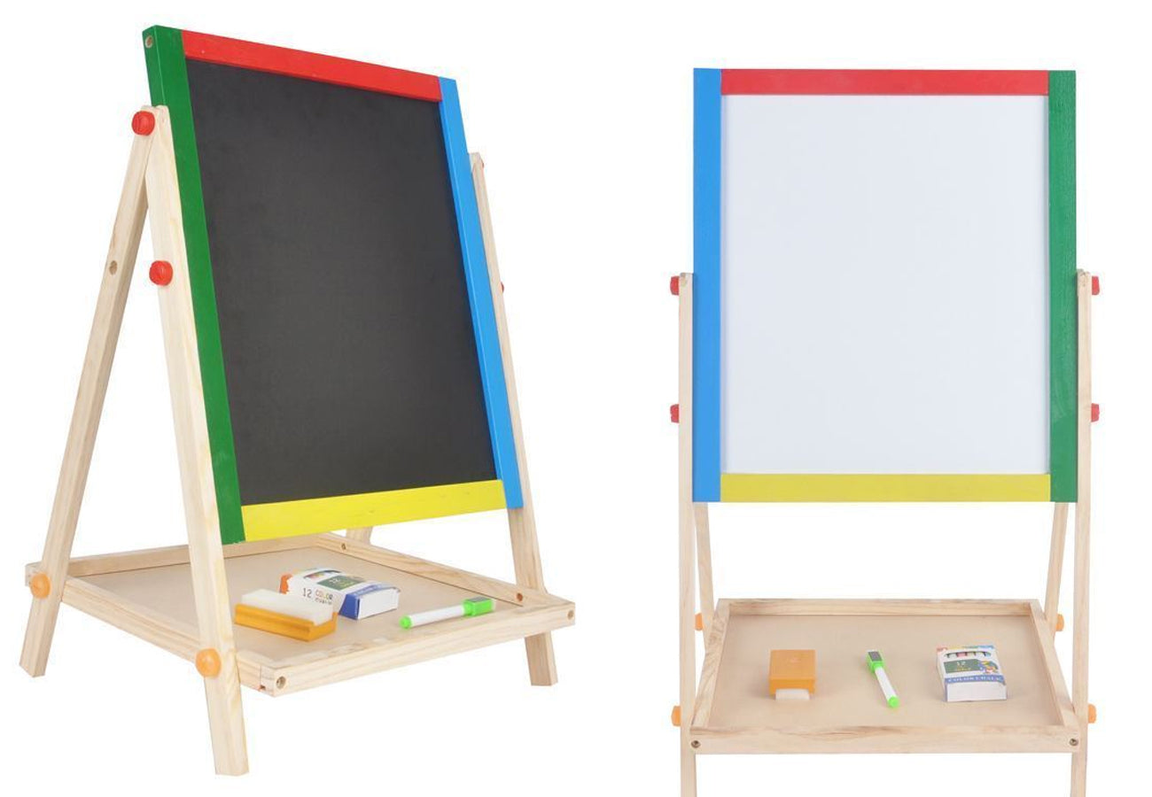 Pizarra 2 En 1 Pizarrón Y Pizarra Mágica De Madera Niños