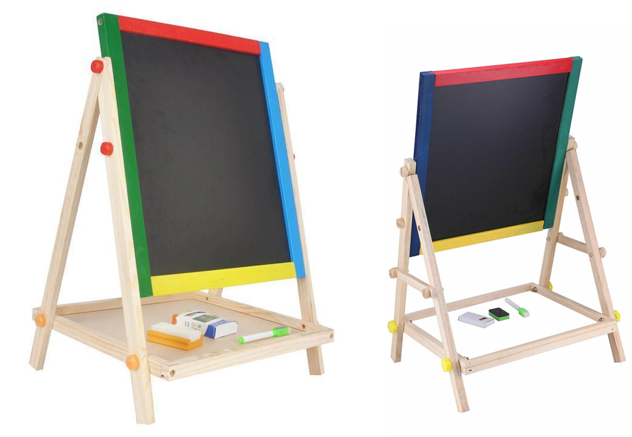 Pizarra 2 En 1 Pizarrón Y Pizarra Mágica De Madera Niños