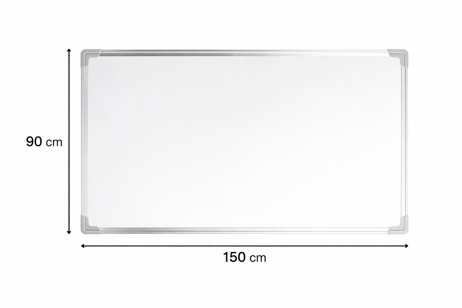Pizarra Blanca e Imantada 90 x 150 Cm Con Marco de Aluminio