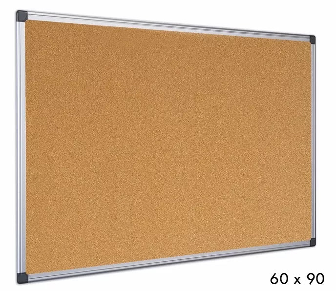 Pizarra de Corcho 60 x 90 Cm Con Marco de Aluminio