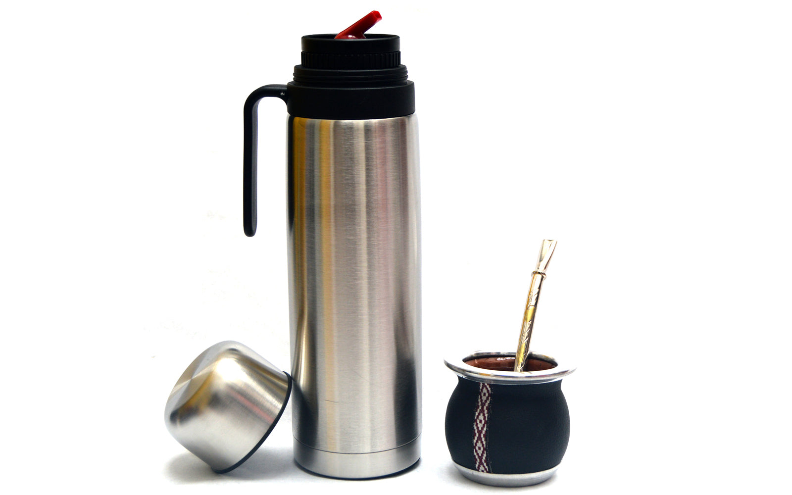 Set De Mate Con Termo De 1 Litro Y Bombilla De Bronce