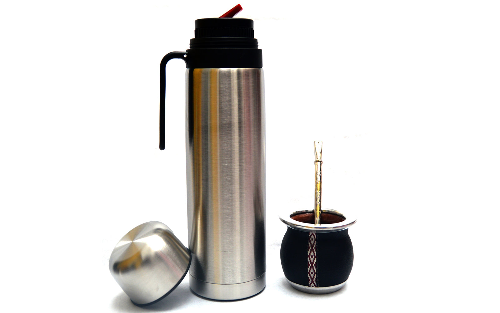 Set De Mate Con Termo De 1 Litro Y Bombilla De Bronce