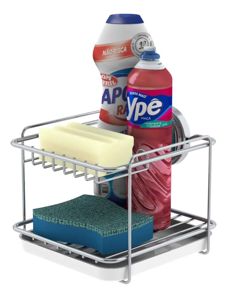 Soporte Para Detergente y Esponja Con Bandeja Adhesivo Future