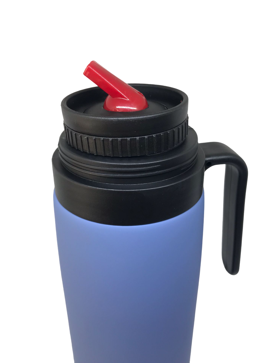 Termo Berlina Con Asa 1 Lt Pico Cebador Azul Mate