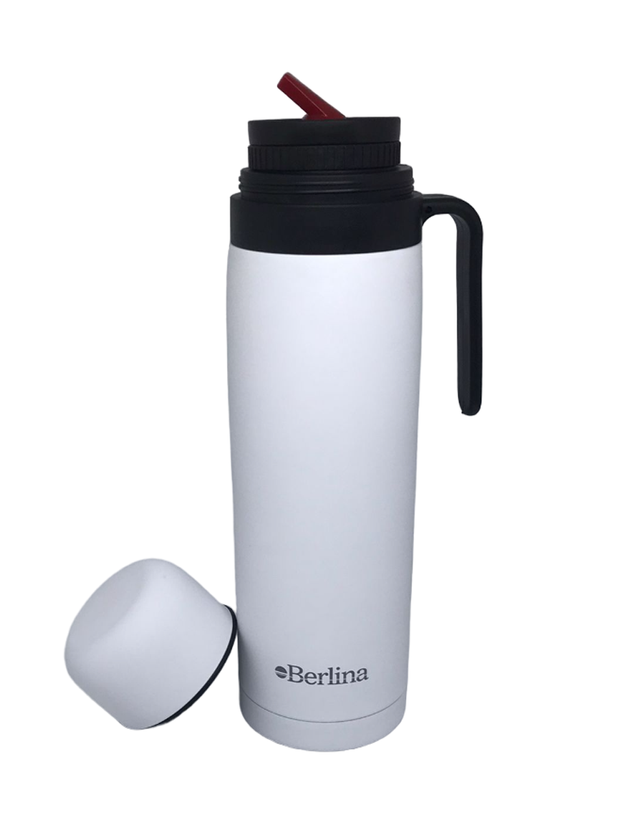 Termo Berlina Con Asa 1 Lt Pico Cebador Blanco