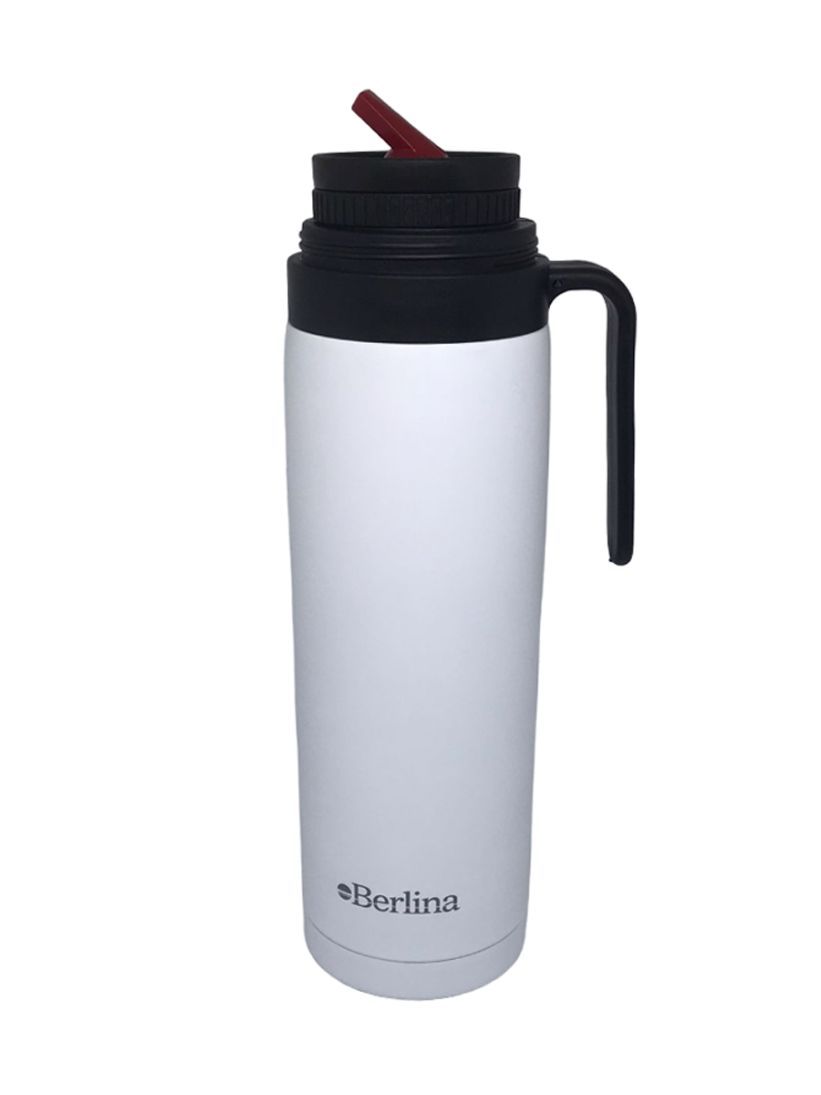 Termo Berlina Con Asa 1 Lt Pico Cebador Blanco