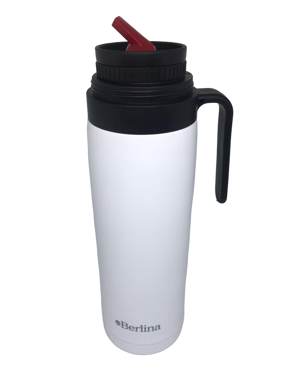 Termo Berlina Con Asa 1 Lt Pico Cebador Blanco