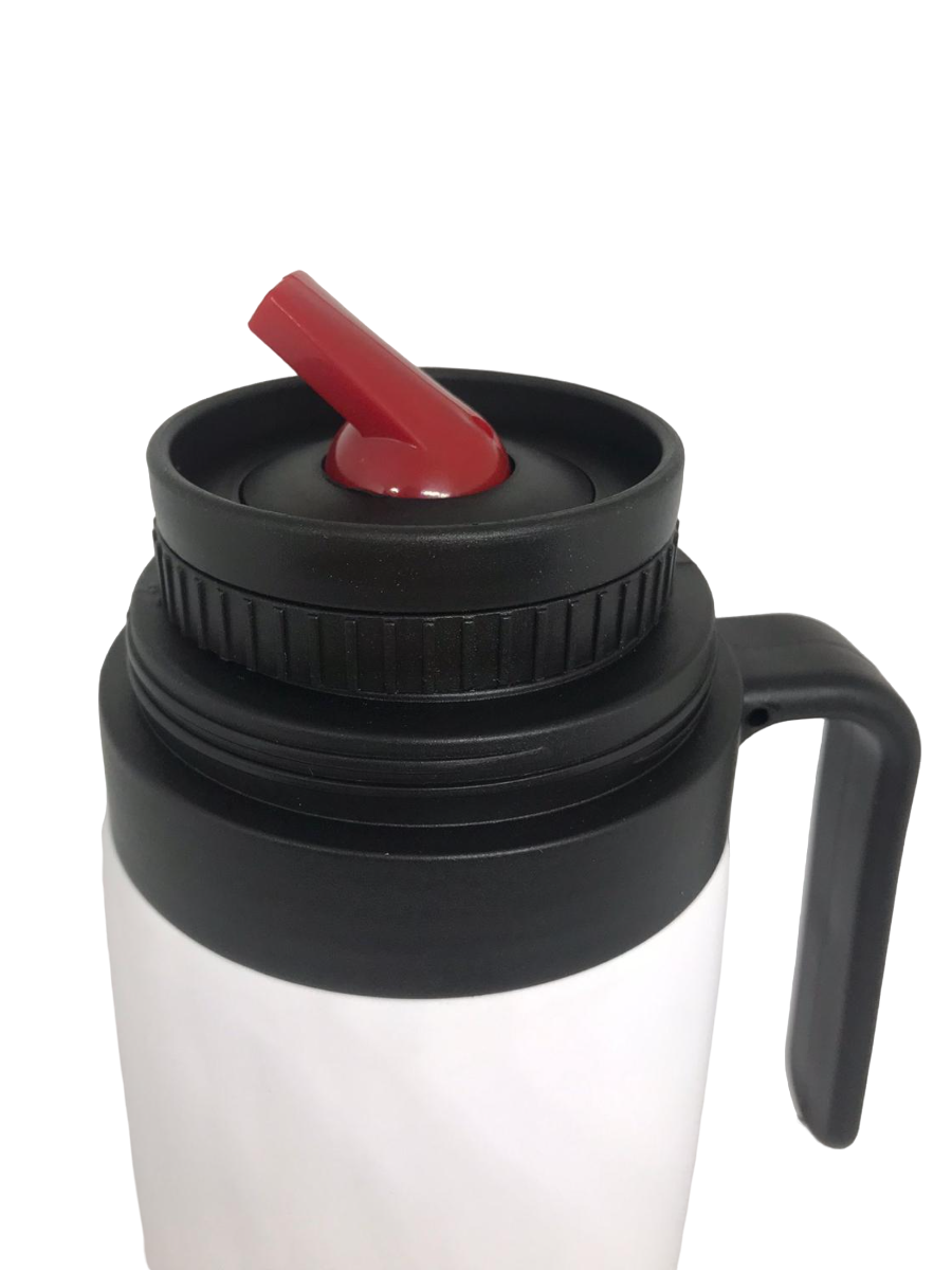 Termo Berlina Con Asa 1 Lt Pico Cebador Blanco