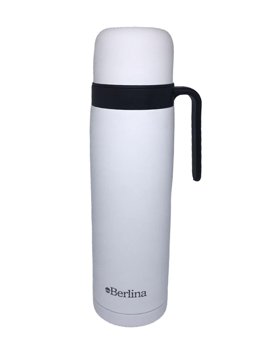 Termo Berlina Con Asa 1 Lt Pico Cebador Blanco