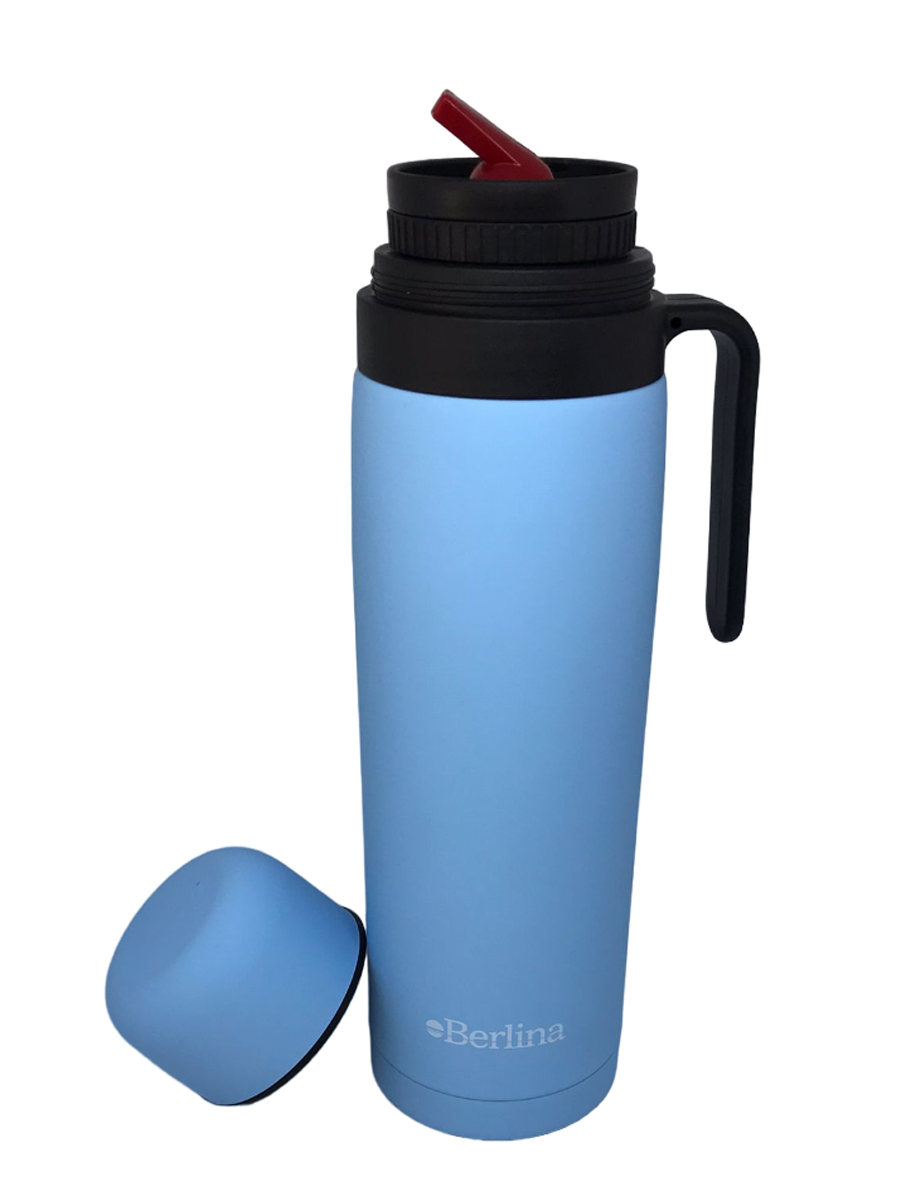 Termo Berlina Con Asa 1 Lt Pico Cebador Celeste