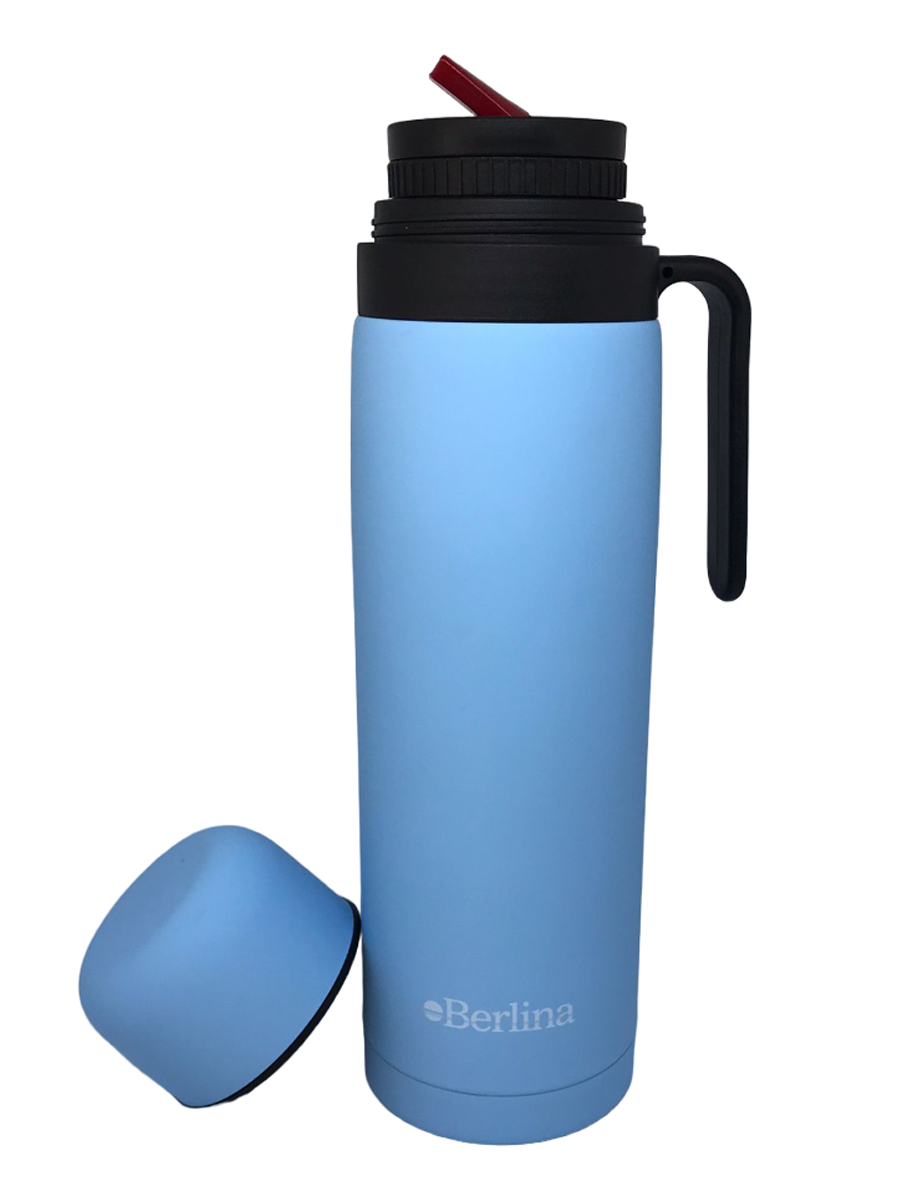 Termo Berlina Con Asa 1 Lt Pico Cebador Celeste