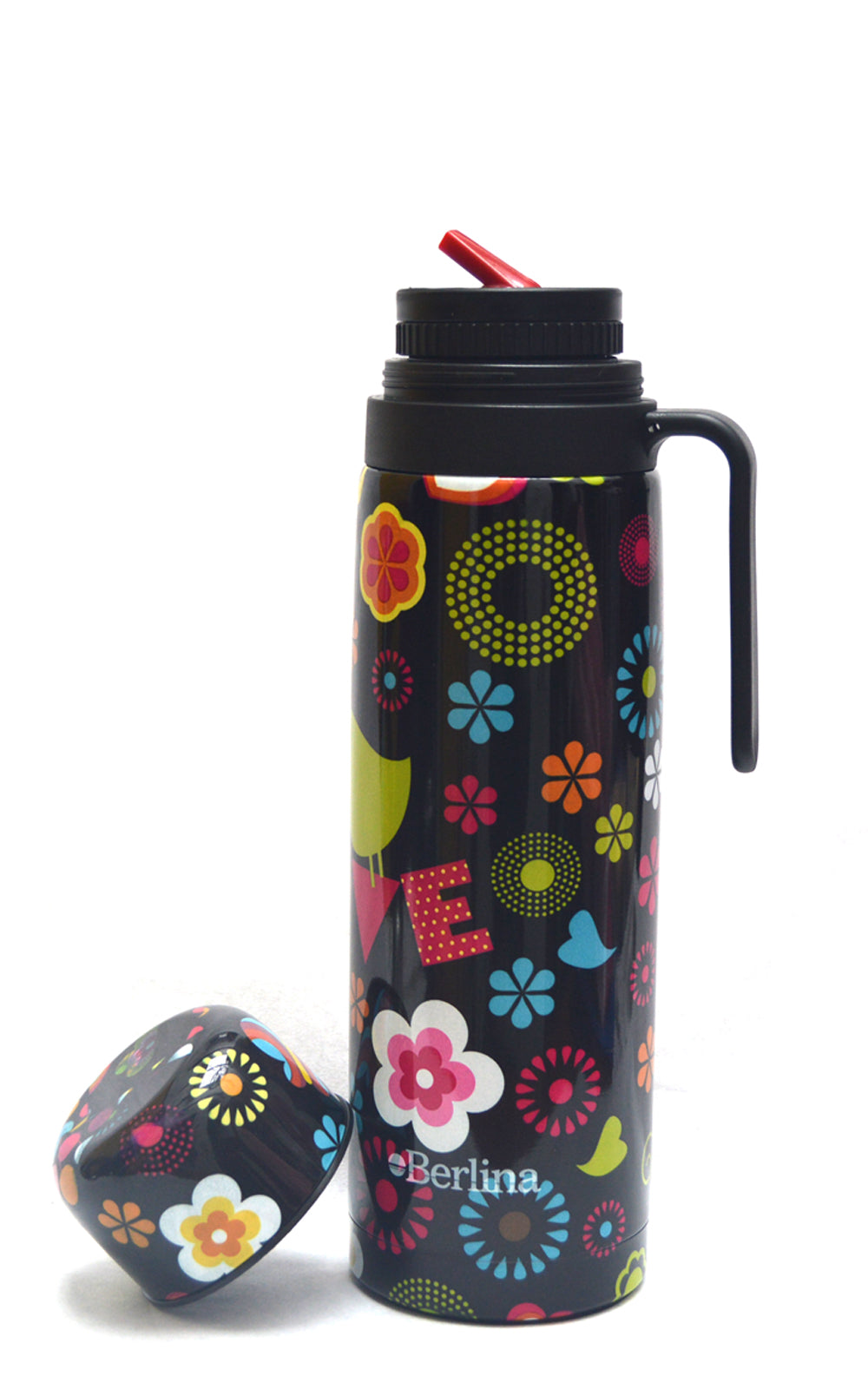 Termo Berlina Floreado Estampado 1 Litro Con Asa