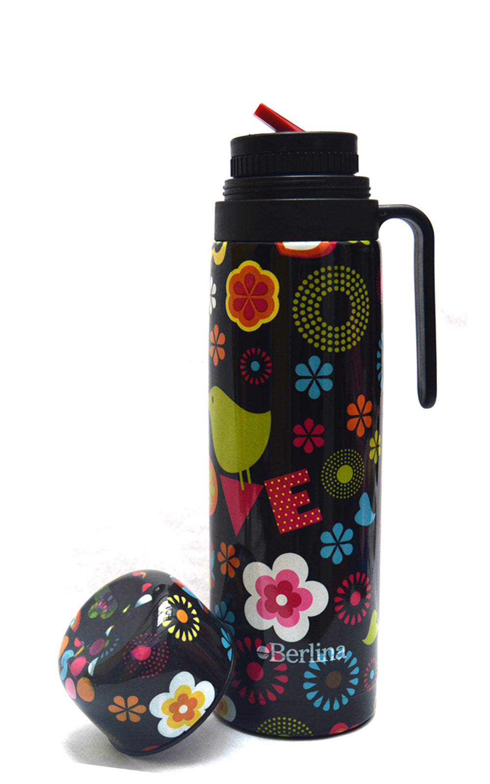 Termo Berlina Floreado Estampado 1 Litro Con Asa