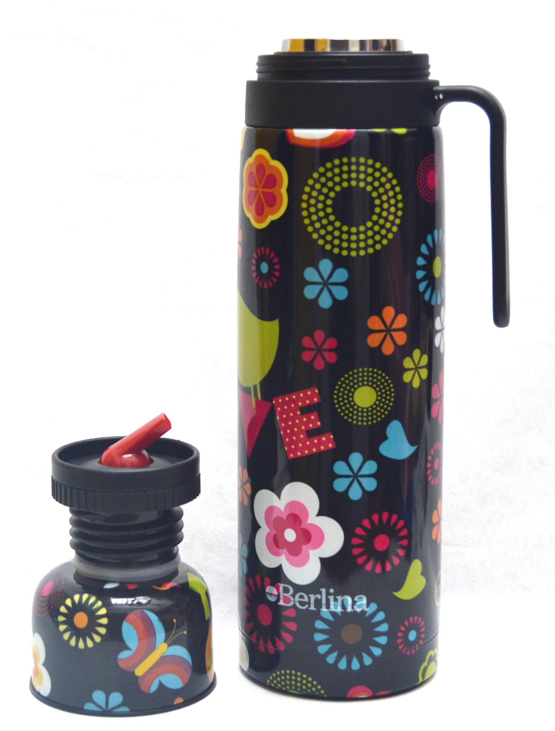 Termo Berlina Floreado Estampado 1 Litro Con Asa