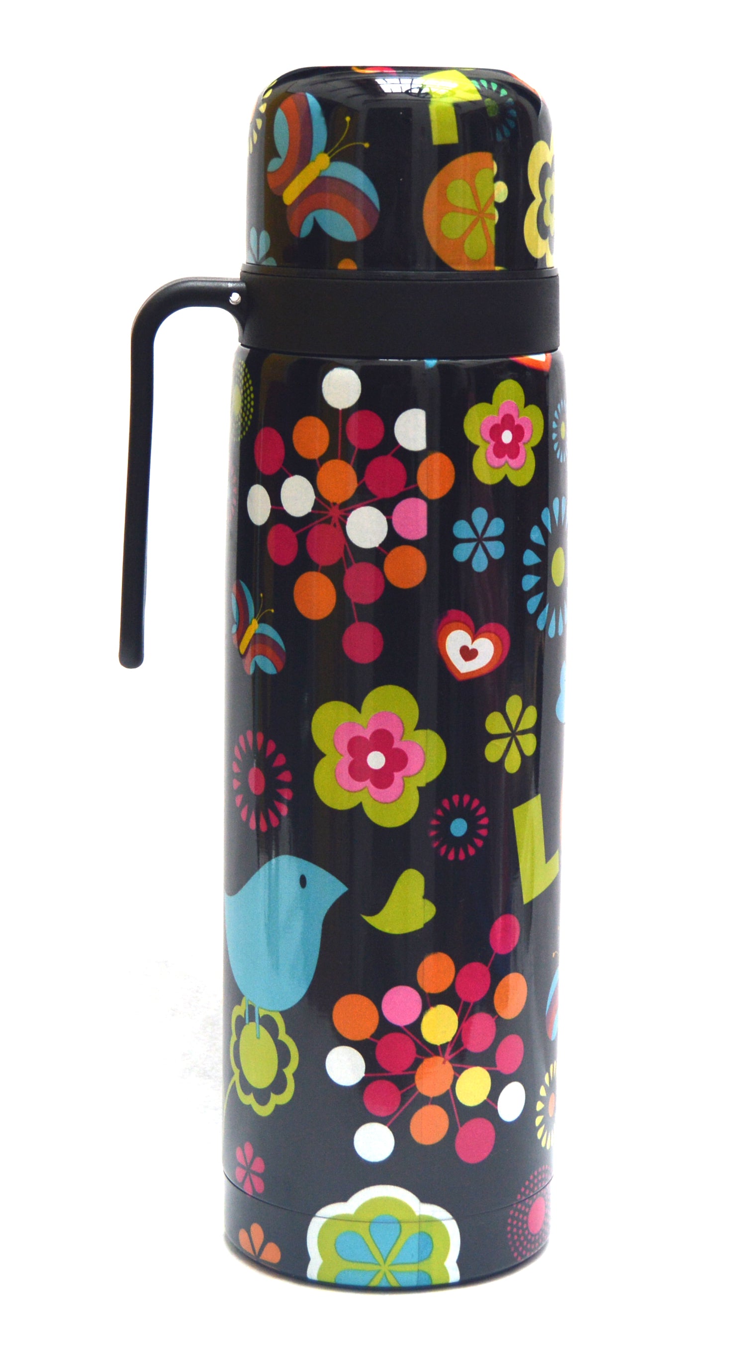 Termo Berlina Floreado Estampado 1 Litro Con Asa
