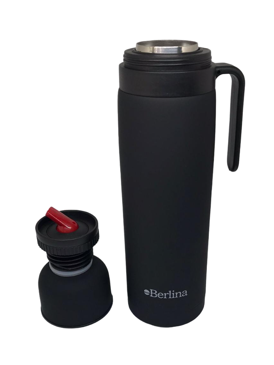Termo Berlina Con Asa 1 Lt Pico Cebador Negro