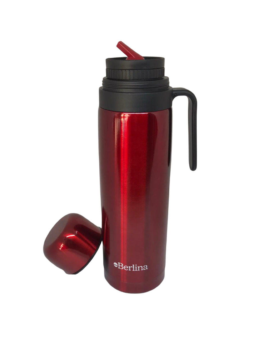 Termo Berlina Con Asa 1 Lt Pico Cebador Rojo