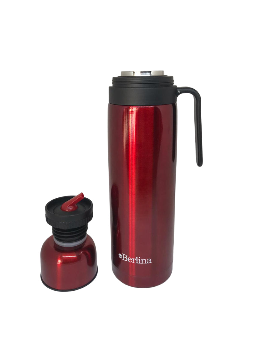 Termo Berlina Con Asa 1 Lt Pico Cebador Rojo
