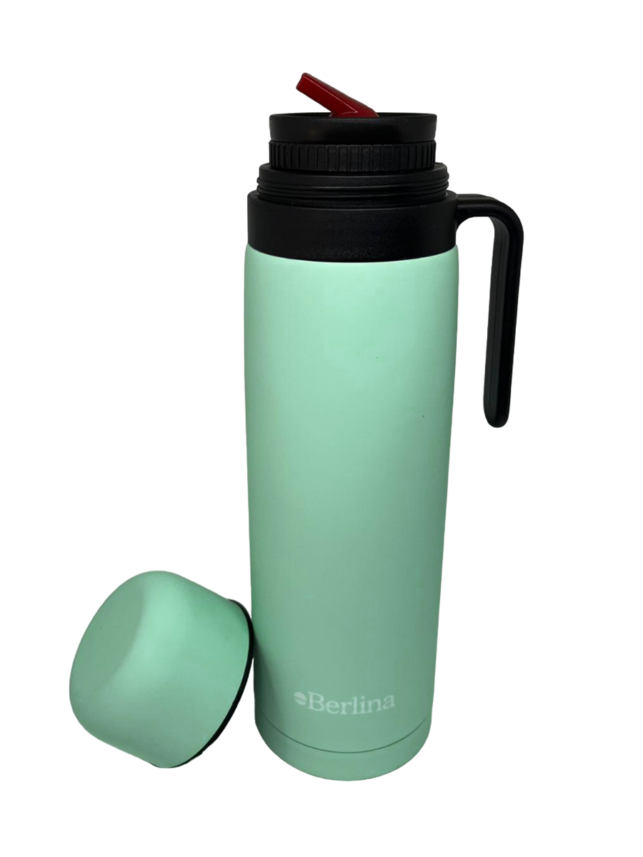 Termo Berlina Con Asa 1 Lt Pico Cebador Color Verde Agua