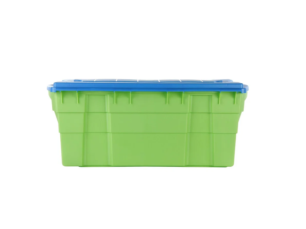 Baúl Organizador Plástico 100 Lts Wenco Con 2 Ruedas Verde Celeste
